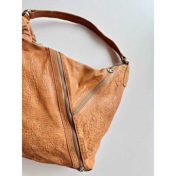 MARC BY MARC JACOBS Kelsey Tan Brown Pebbled Leather Top Handle Hobo Purse - Picture 2 of 16